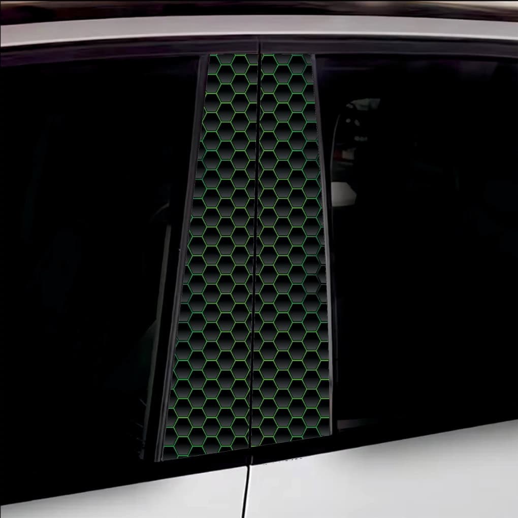 Set de stickere decorative pentru stalpii usilor autoturism, print autoadeziv — imagine 1