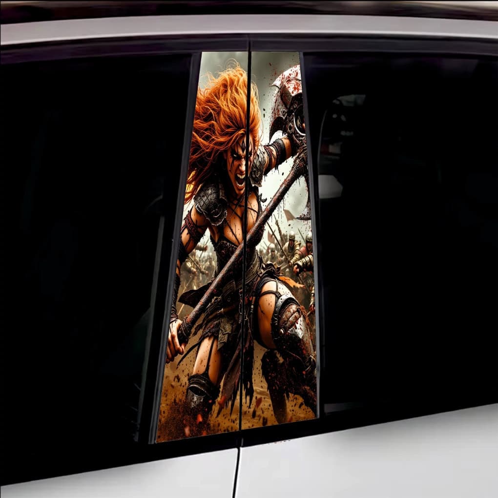 Set de stickere decorative pentru stalpii usilor auto, autoadeziv de inalta rezolutie — imagine 1