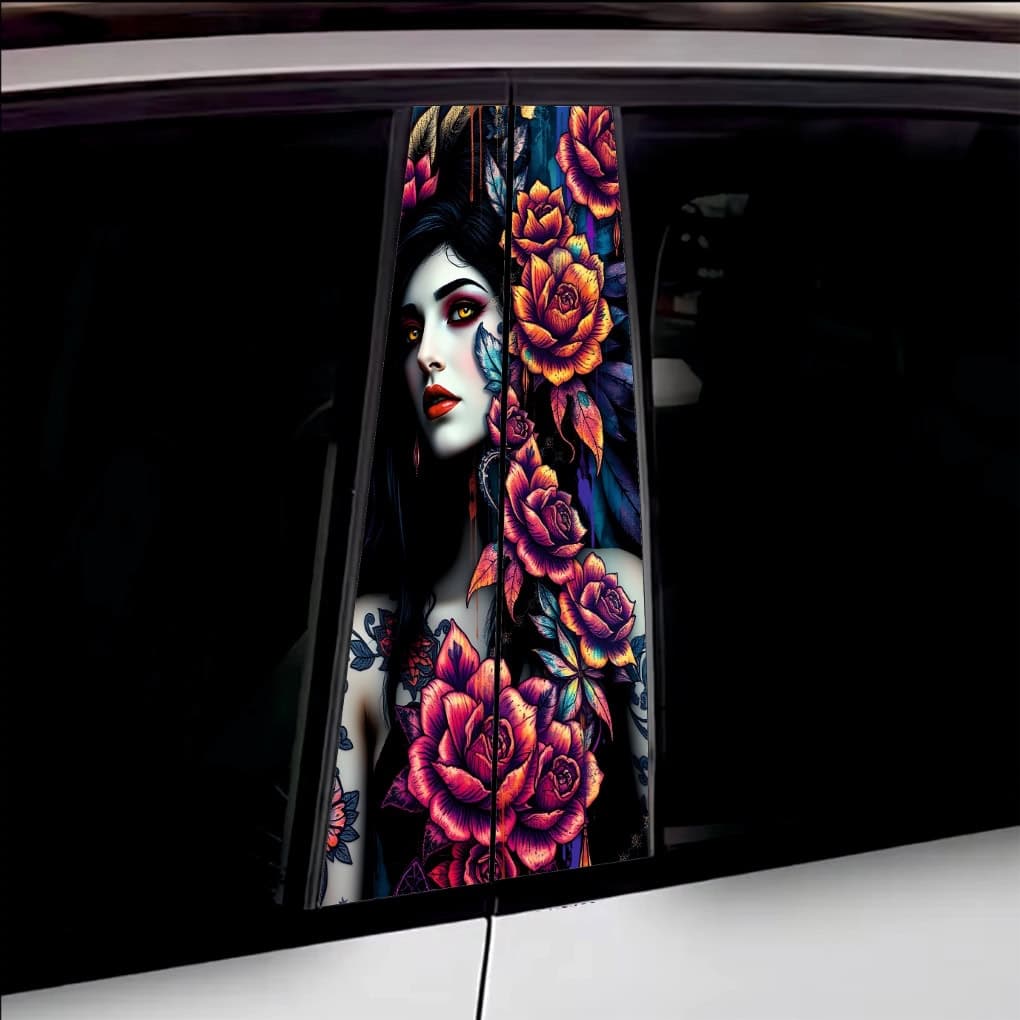 Set de stickere decorative Oracal pentru stalpii usilor autoturismului — imagine 1