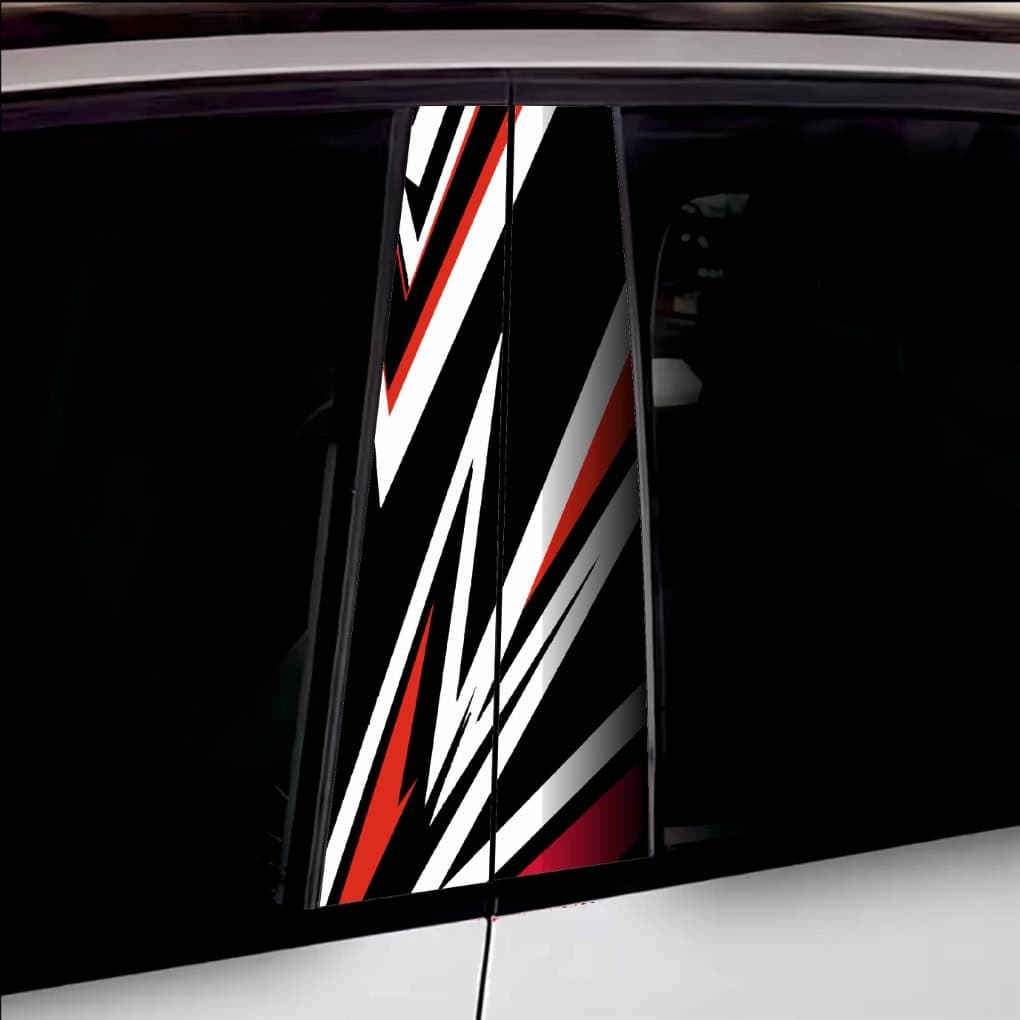 Stickere decorative pentru stalpii usilor auto, print autoadeziv, 2 buc x 50 x 22 cm — imagine 1