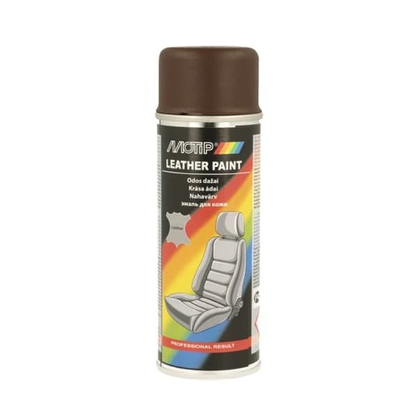 Spray vopsea pentru reconditionare tapiterie din piele MOTIP 200 ml Maro — imagine 1