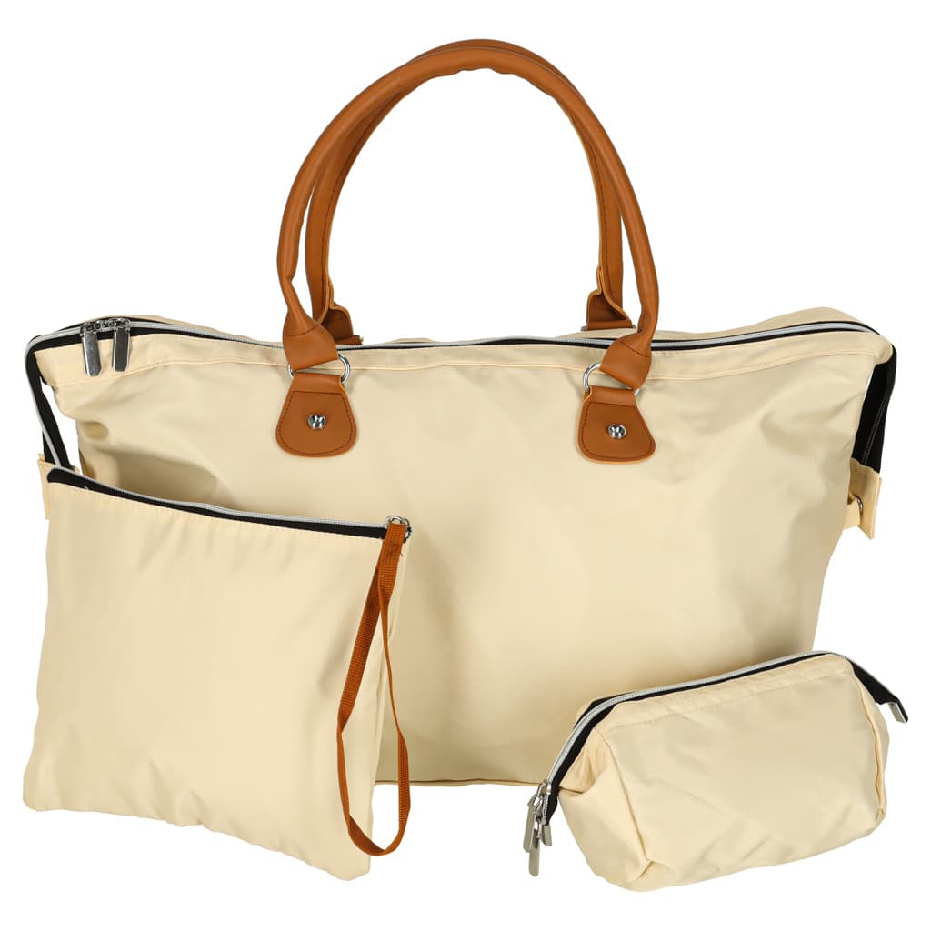 Geanta de calatorie multifunctionala pentru carucior, set 3 piese, culoare bej — imagine 1
