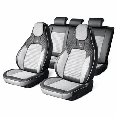 Set huse scaune auto BLAZE Prime, Piele Ecologica, Negru/Gri
