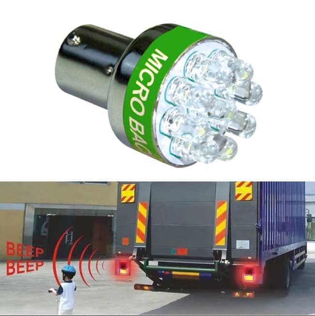 Sirena de mers inapoi cu bec LED 24V BA15S — imagine 1