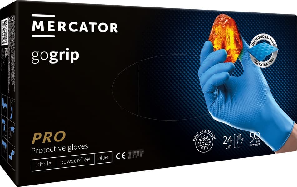 Mănuși de nitril AMIO Set 50 XL Albastre Gogrip Blue — imagine 1