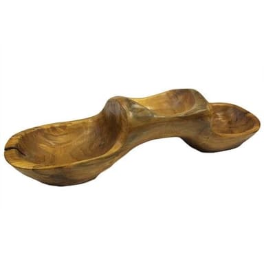 Suport piramidal cu 3 boluri din lemn de tec, aproximativ 40cm