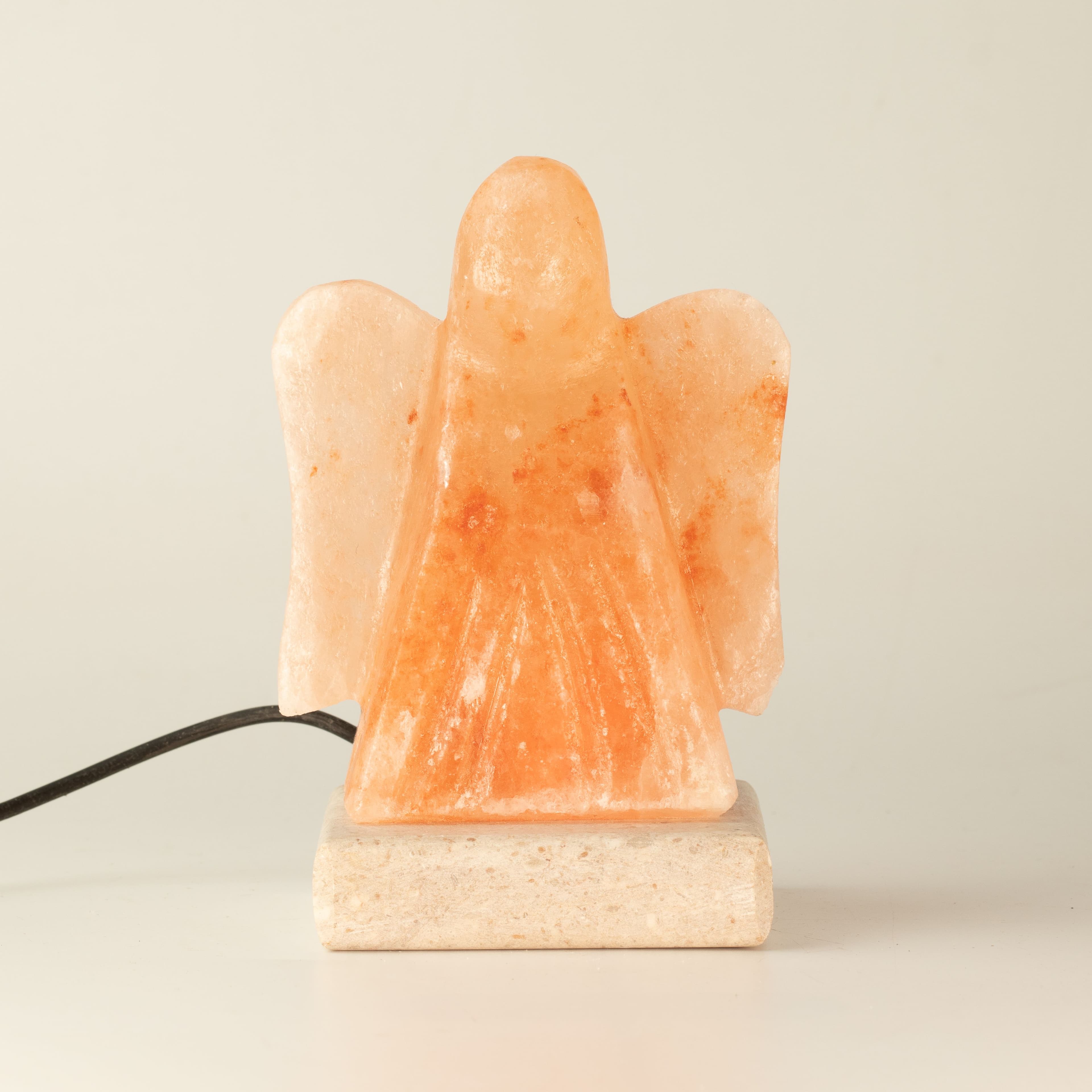 Lampă din sare în formă de înger, USB, multicoloră — imagine 1