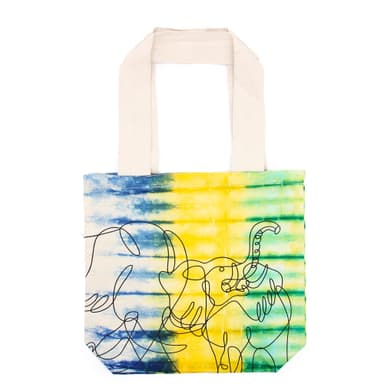 Sac in bumbac cu tipul tie-dye Elefante manec natural
