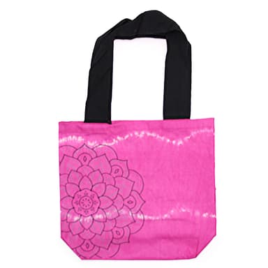 Sac in bumbac cu model tie-dye Mandala, cu manecana neagra
