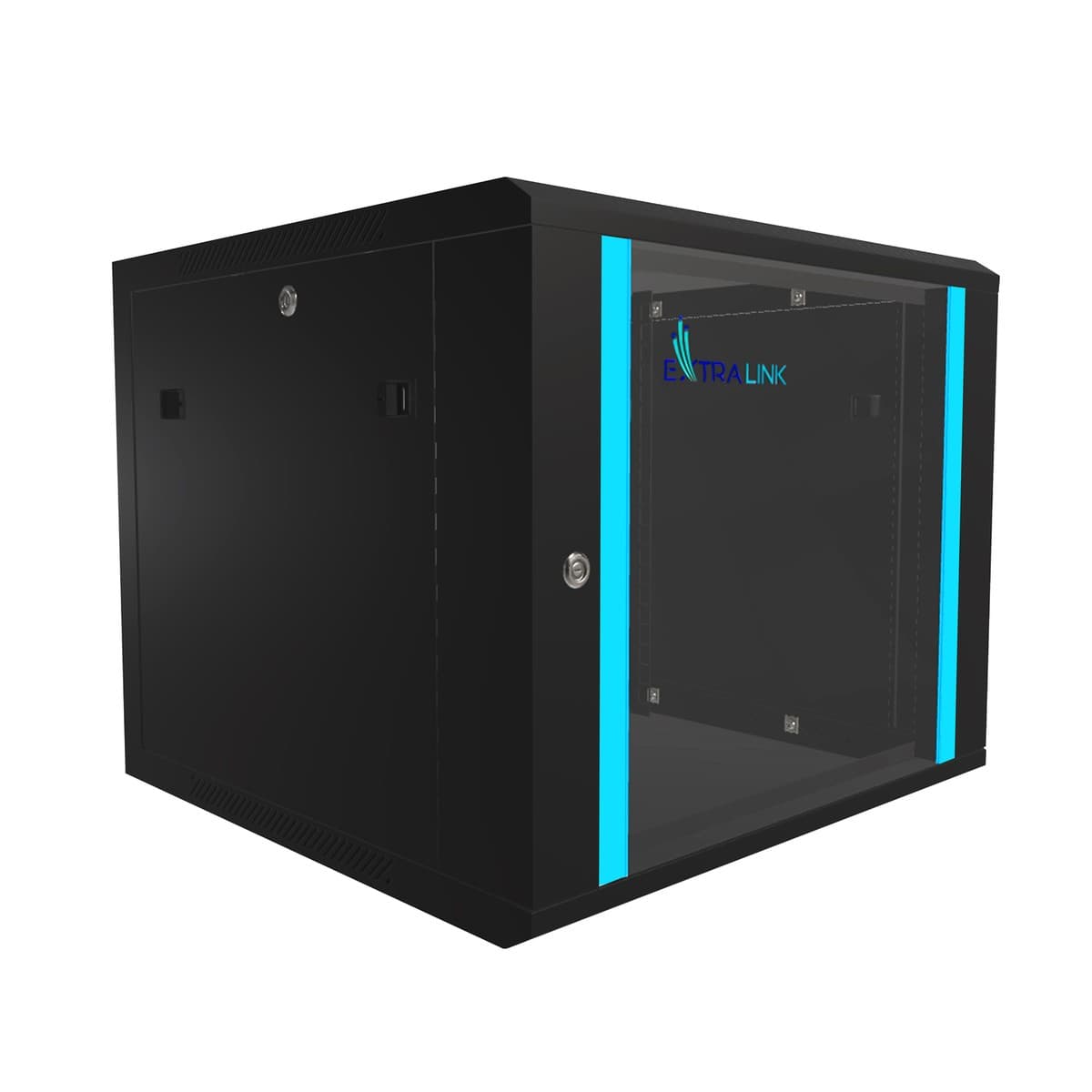Cabinet Rack Montat pe Perete Extralink 9U 600x600 Negru — imagine 1