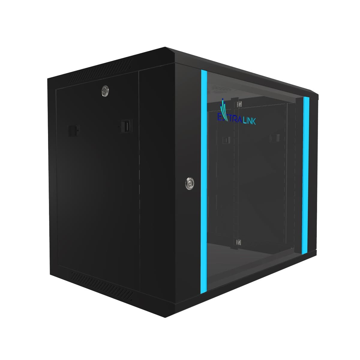 Rack Cabinet Extralink 9U 600x450 Montat pe Perete Negru — imagine 1