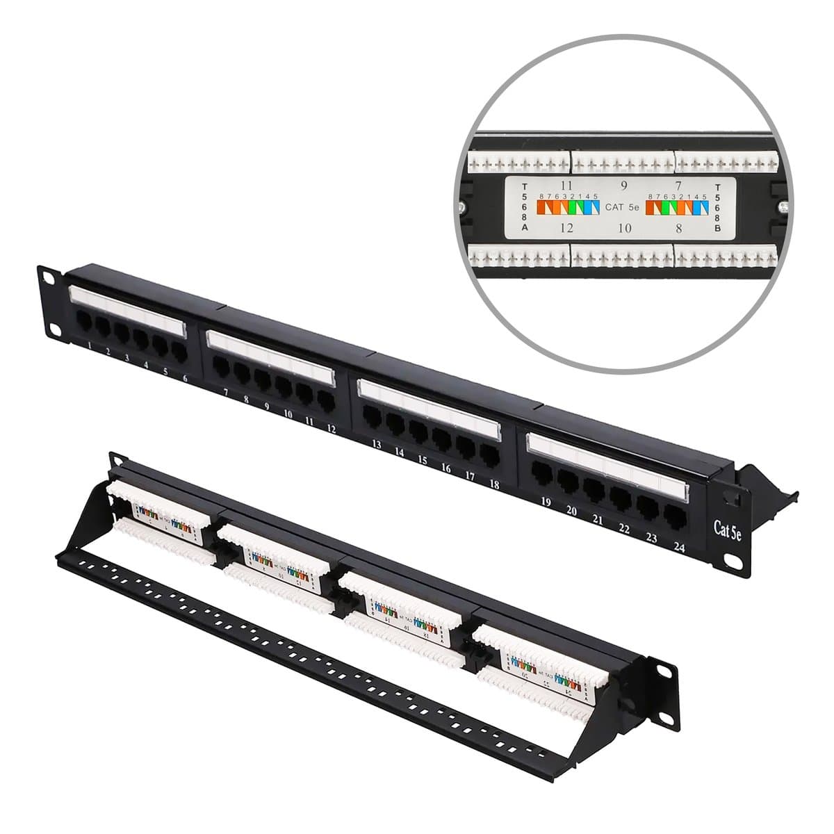 Patch Panel Extralink CAT5E UTP V2, 24 Porturi — imagine 1