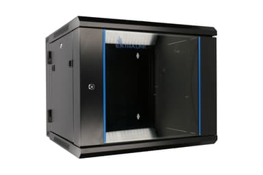 Cabinet de rack Extralink 12U 600x600 AZH Black, montat pe perete, cu doua sectii