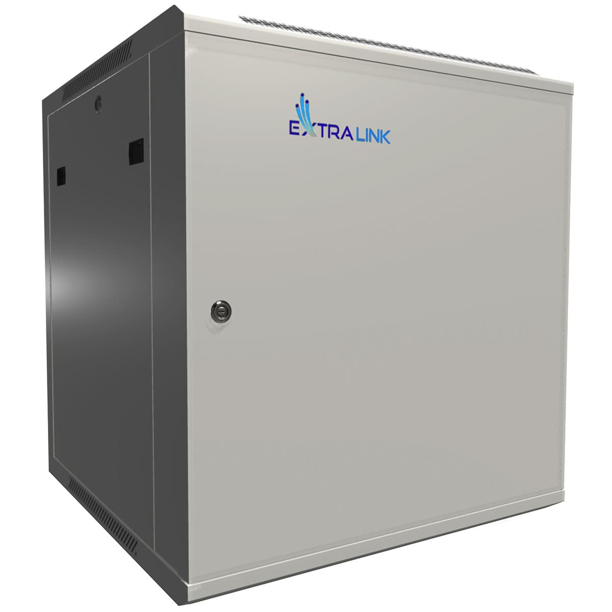 Extralink 12U 600x600 ASP Gri Aspru, cabinet rack, montat pe perete, ușă metal solidă — imagine 1