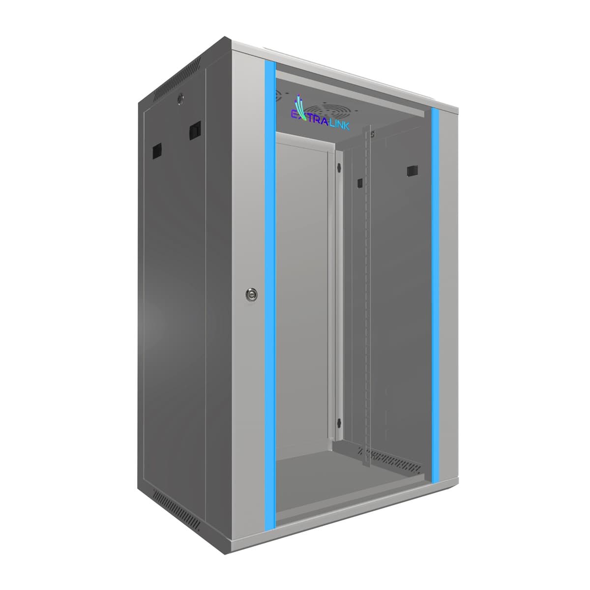 Rack Cabinet Montat pe Perete Extralink 18U 600x450 Gri — imagine 1