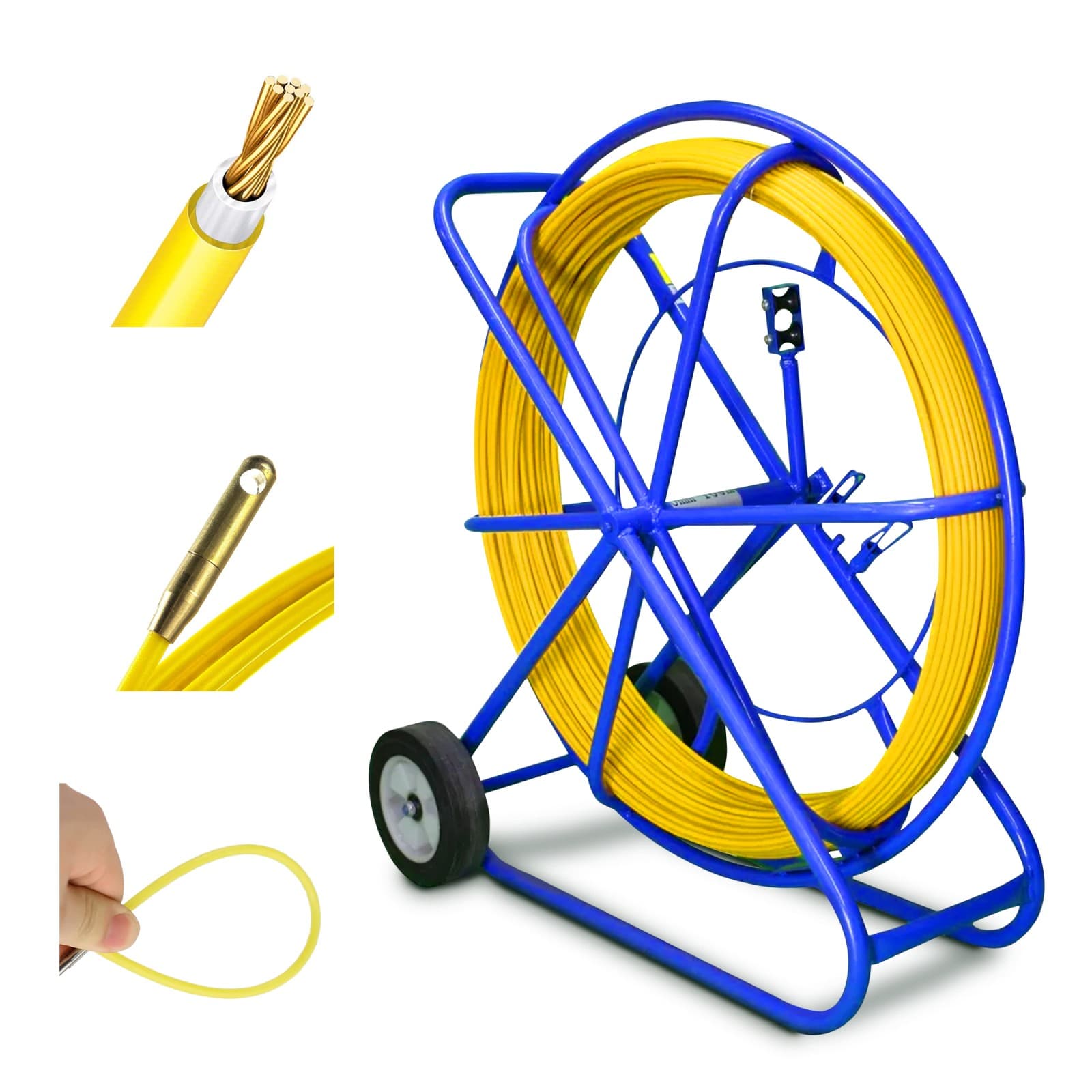 Extralink Pilot 11mm 350m, Pilot de trăsare a cablurilor, Fibreglass FRP, 11mm diametru, 350m lungime, galben — imagine 1