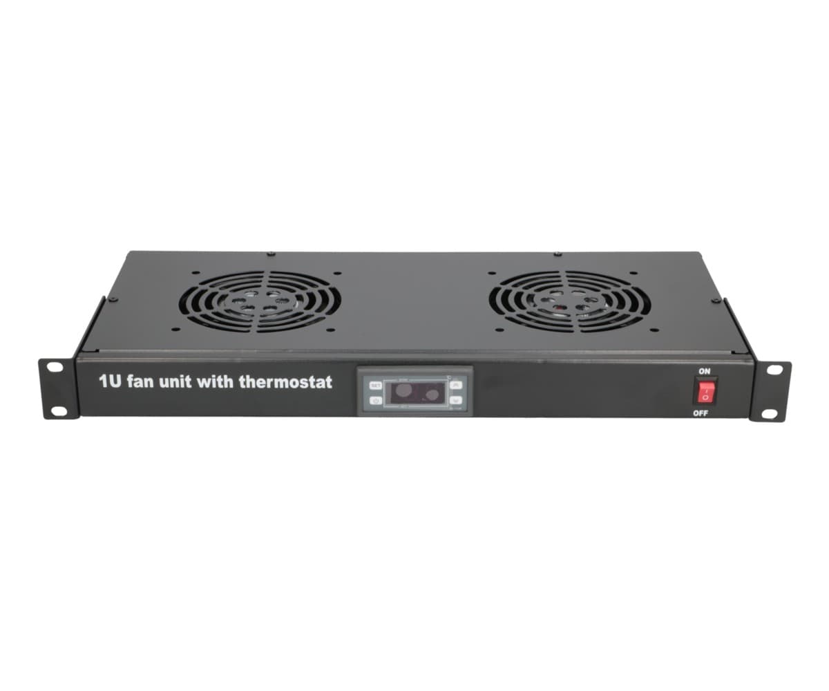 Panou de ventilare Extralink, 19", 2 ventilatoare, cu termostat — imagine 1