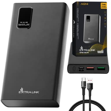 Power Bank Extralink EPB-067B 10000mAh Fast Charging USB-C