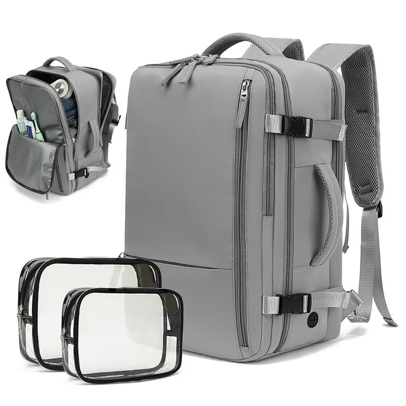 Black Forest KM03 Grey, rucsac de călătorie pentru bagaj de mână, 45x20x30 cm, 2 x geamă de toaletă — imagine 1