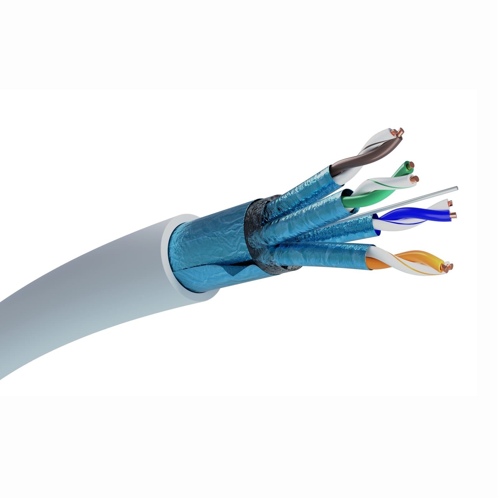 Extralink CAT6A FFTP (F/FTP) Interior | Cablu de Rețea cu Perechi Îndoiți | 305m — imagine 1