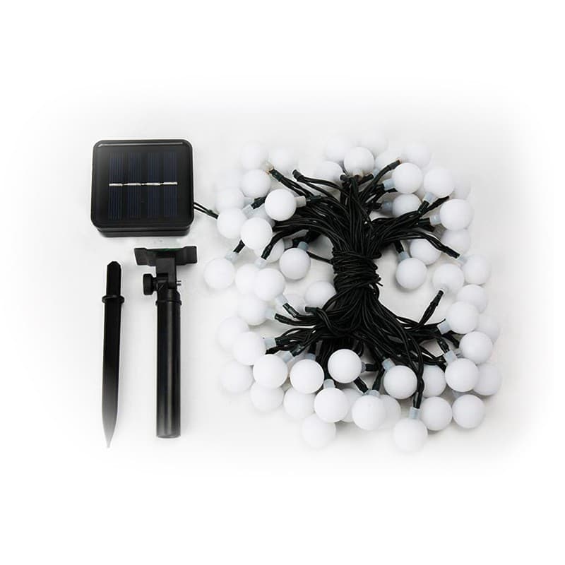 Ghirlanda LED solara pentru Craciun, 12 metri, 100 becuri, Alb rece, Flippy — imagine 3