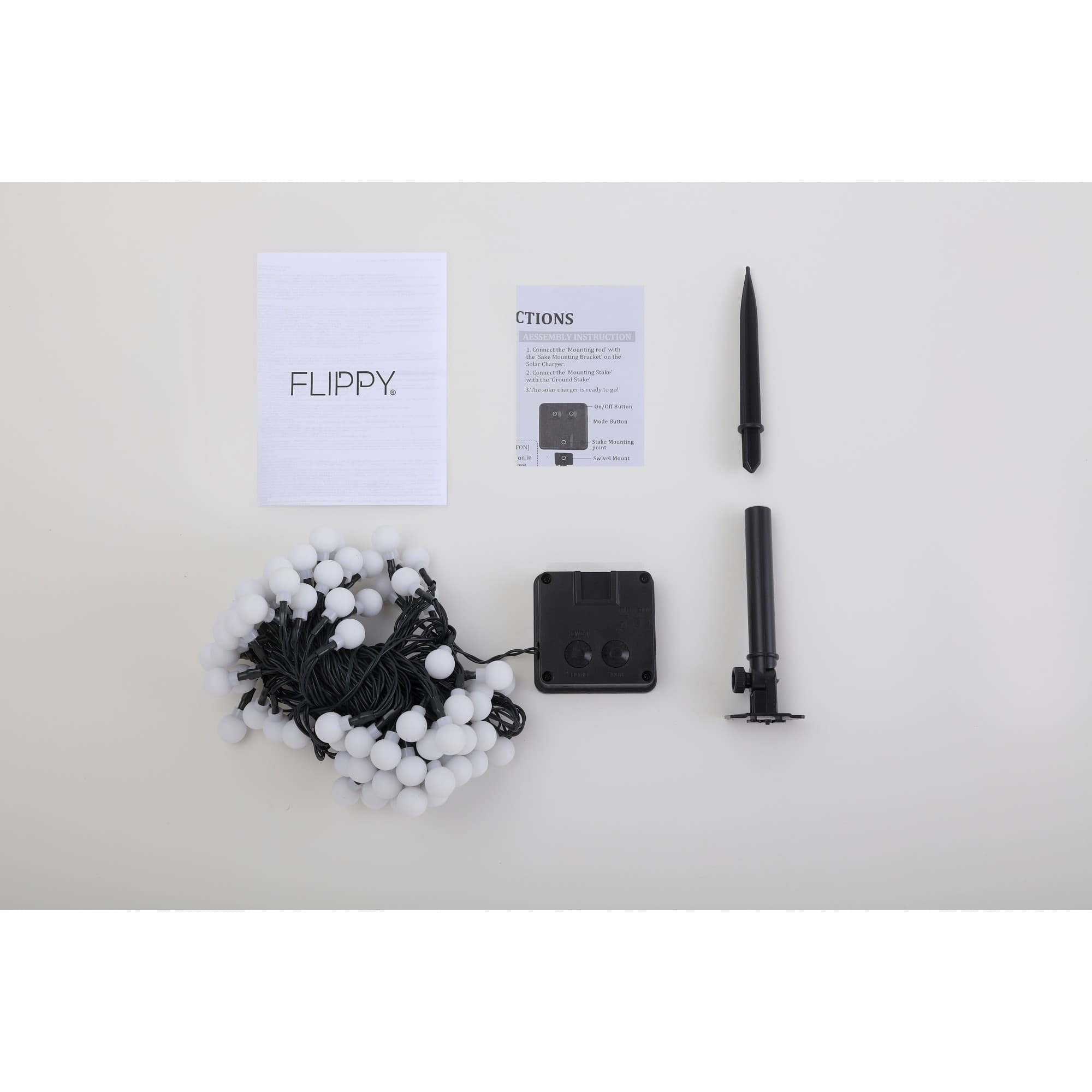 Ghirlanda LED solara pentru Craciun, 12 metri, 100 becuri, Alb rece, Flippy — imagine 7