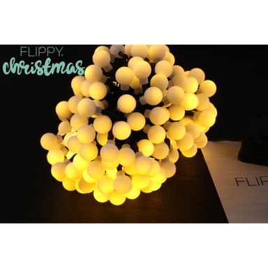 Ghirlanda luminoasa Craciun, 22 metri, 200 LED, Alb cald, cu energie solara