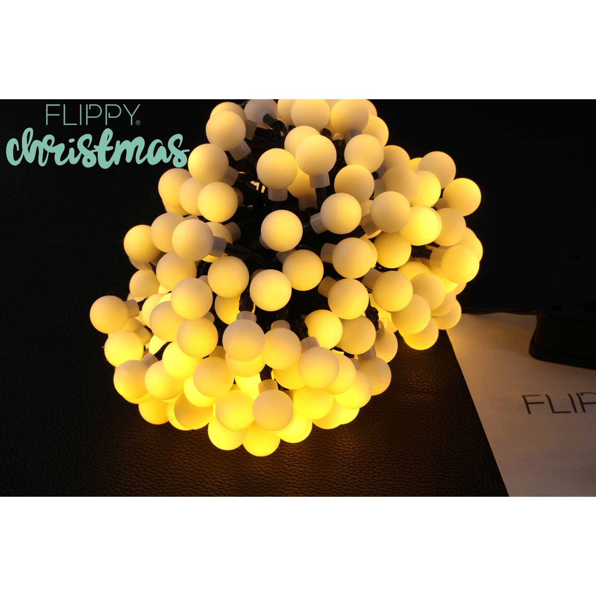 Ghirlanda luminoasa Craciun, 22 metri, 200 LED, Alb cald, cu energie solara — imagine 1