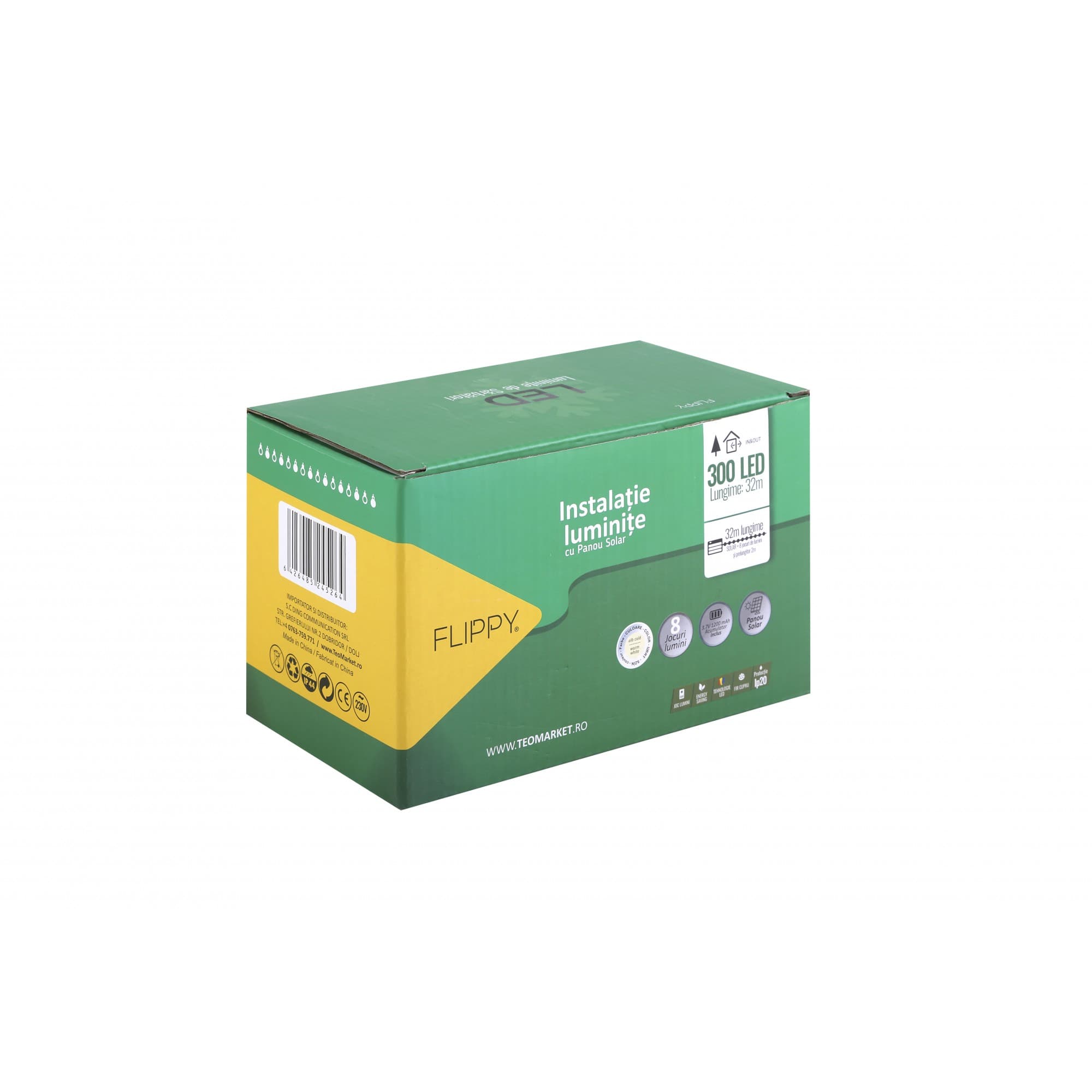 Instalatie luminoasa de Craciun LED 300 becuri 32 metri lungime alb cald — imagine 7