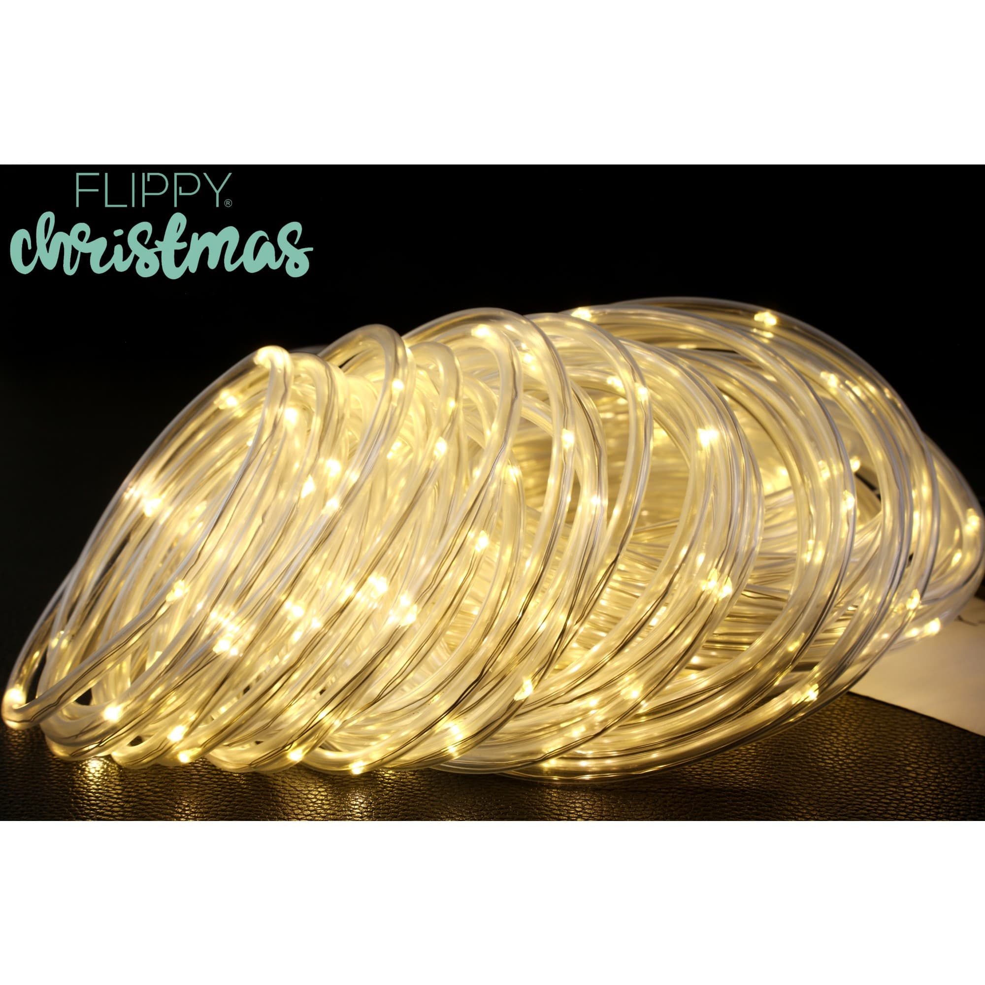 Instalatie luminoasa de Craciun tip furtun luminos 300 LED alb cald Flippy — imagine 4