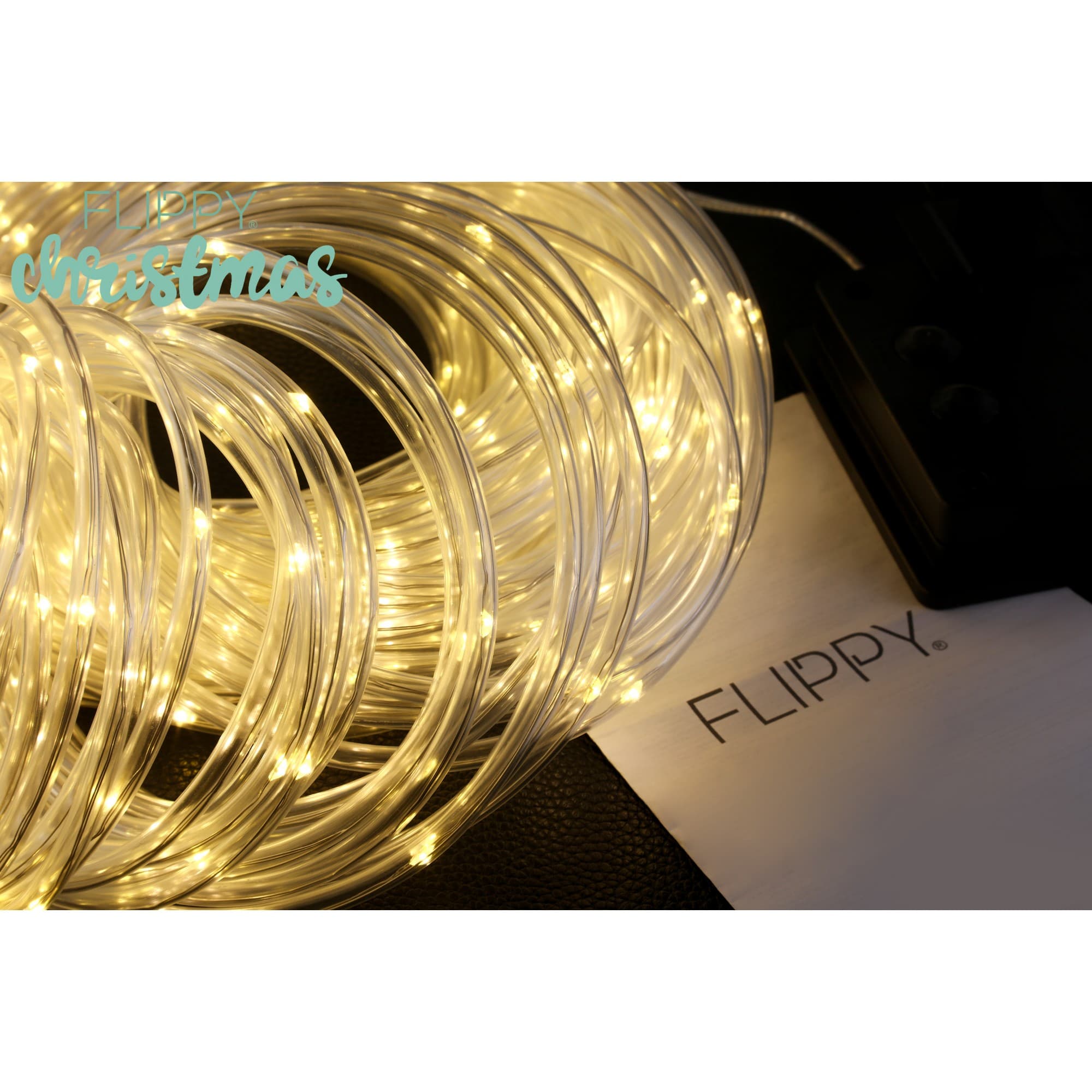 Instalatie luminoasa de Craciun tip furtun luminos 300 LED alb cald Flippy — imagine 5