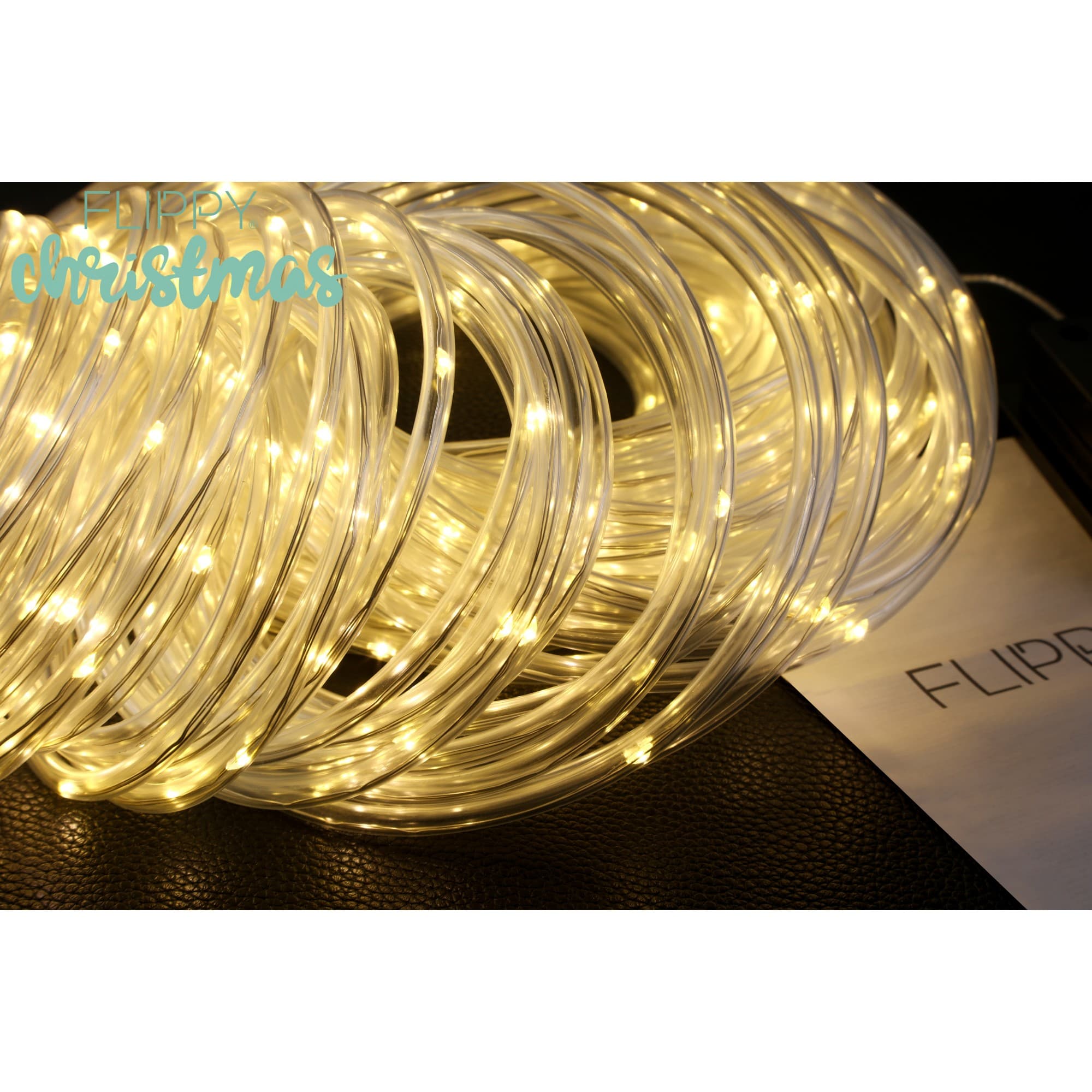 Instalatie luminoasa de Craciun tip furtun luminos 300 LED alb cald Flippy — imagine 6
