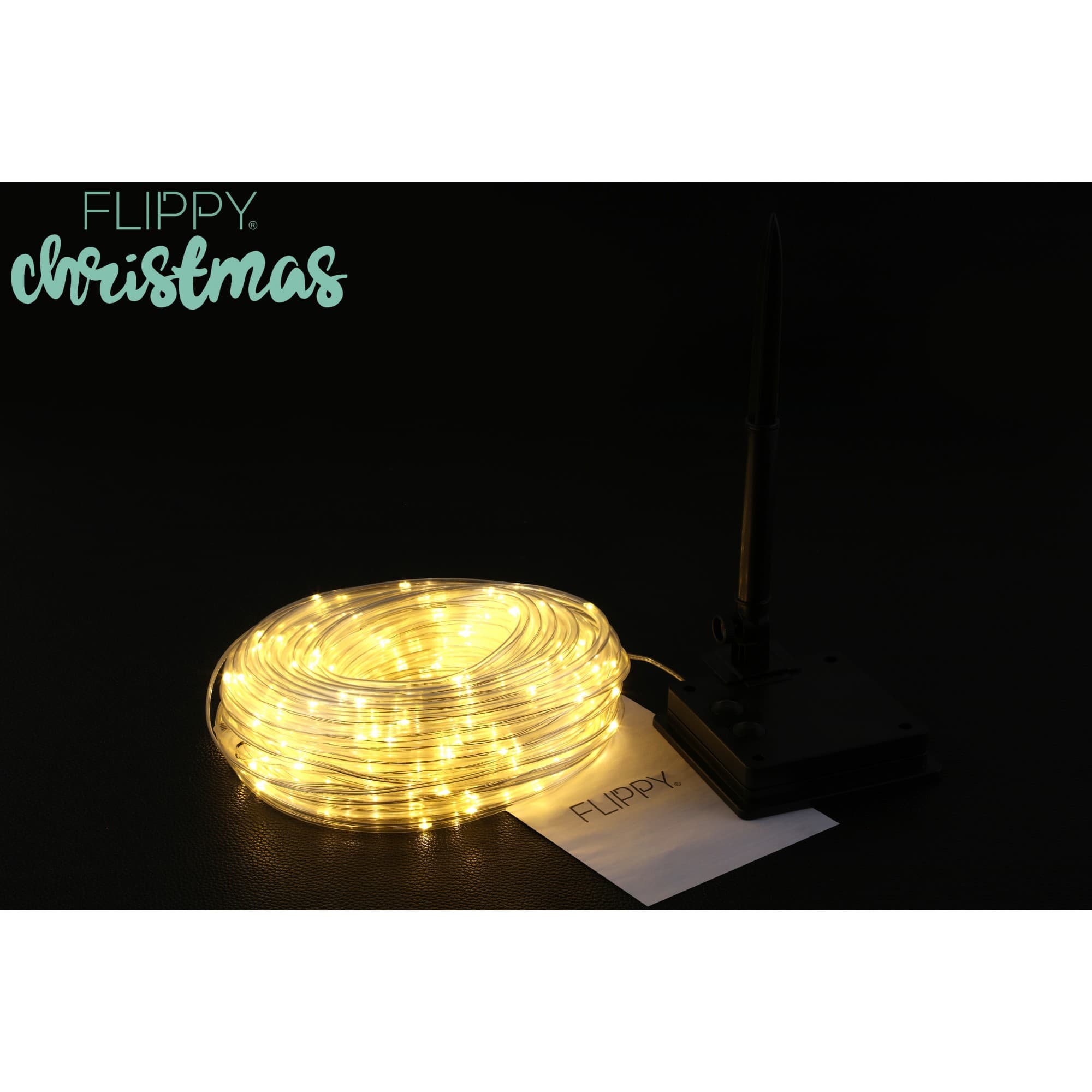 Instalatie luminoasa de Craciun tip furtun luminos 300 LED alb cald Flippy — imagine 7
