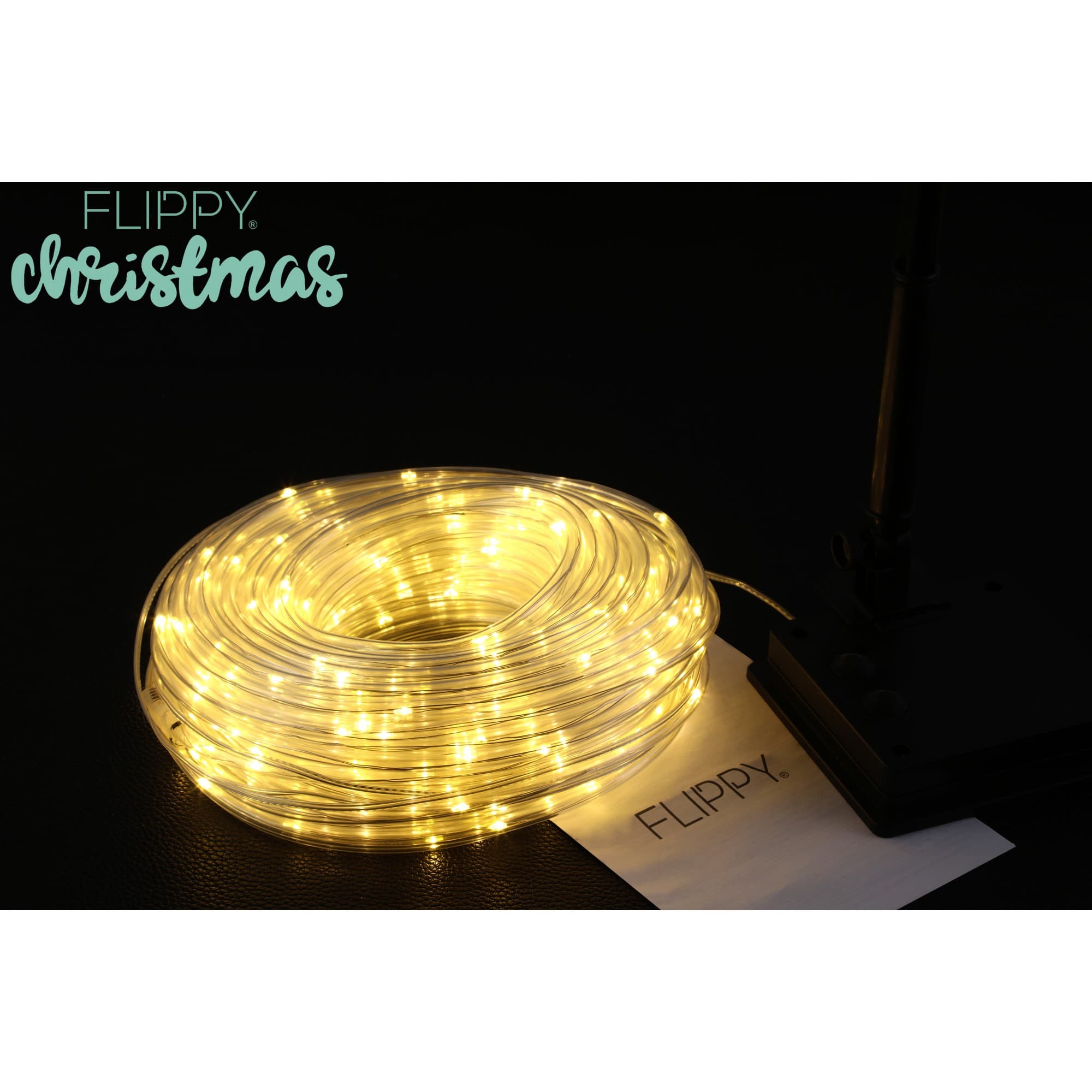 Instalatie luminoasa de Craciun tip furtun luminos 300 LED alb cald Flippy — imagine 8