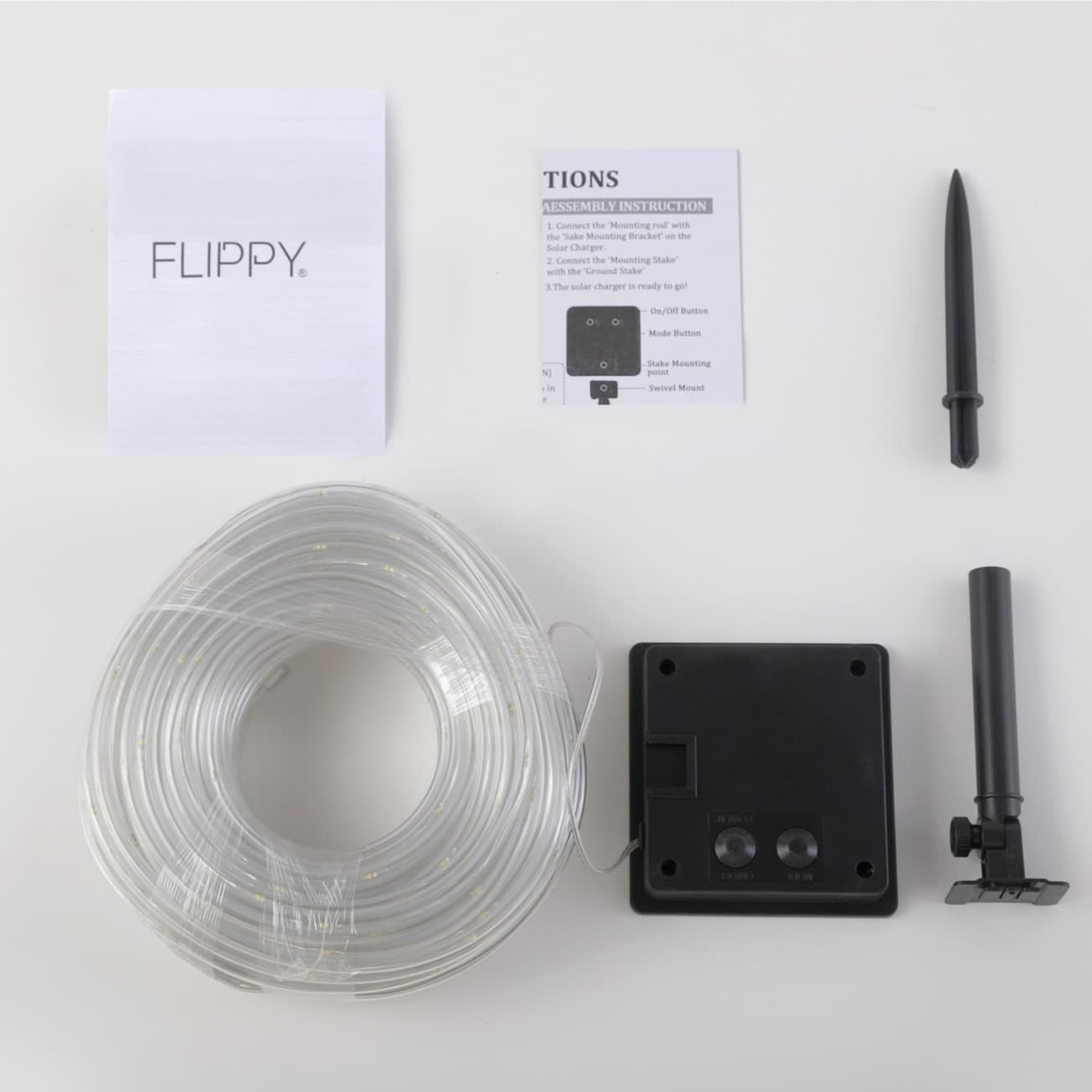 Instalatie luminoasa de Craciun tip furtun luminos 300 LED alb cald Flippy — imagine 9