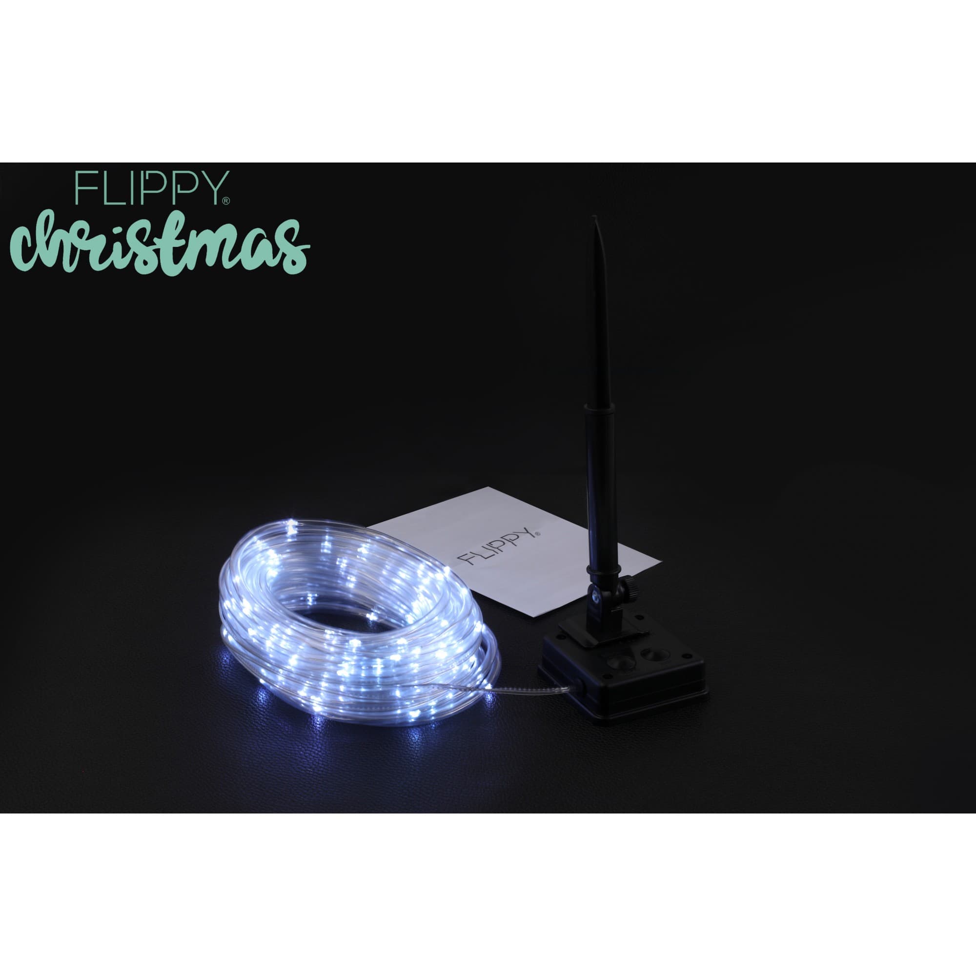 Instalatie luminoasa de Craciun tip furtun luminos, 300 LED-uri, 32 metri lungime, 8 programe, alb rece, Flippy — imagine 2