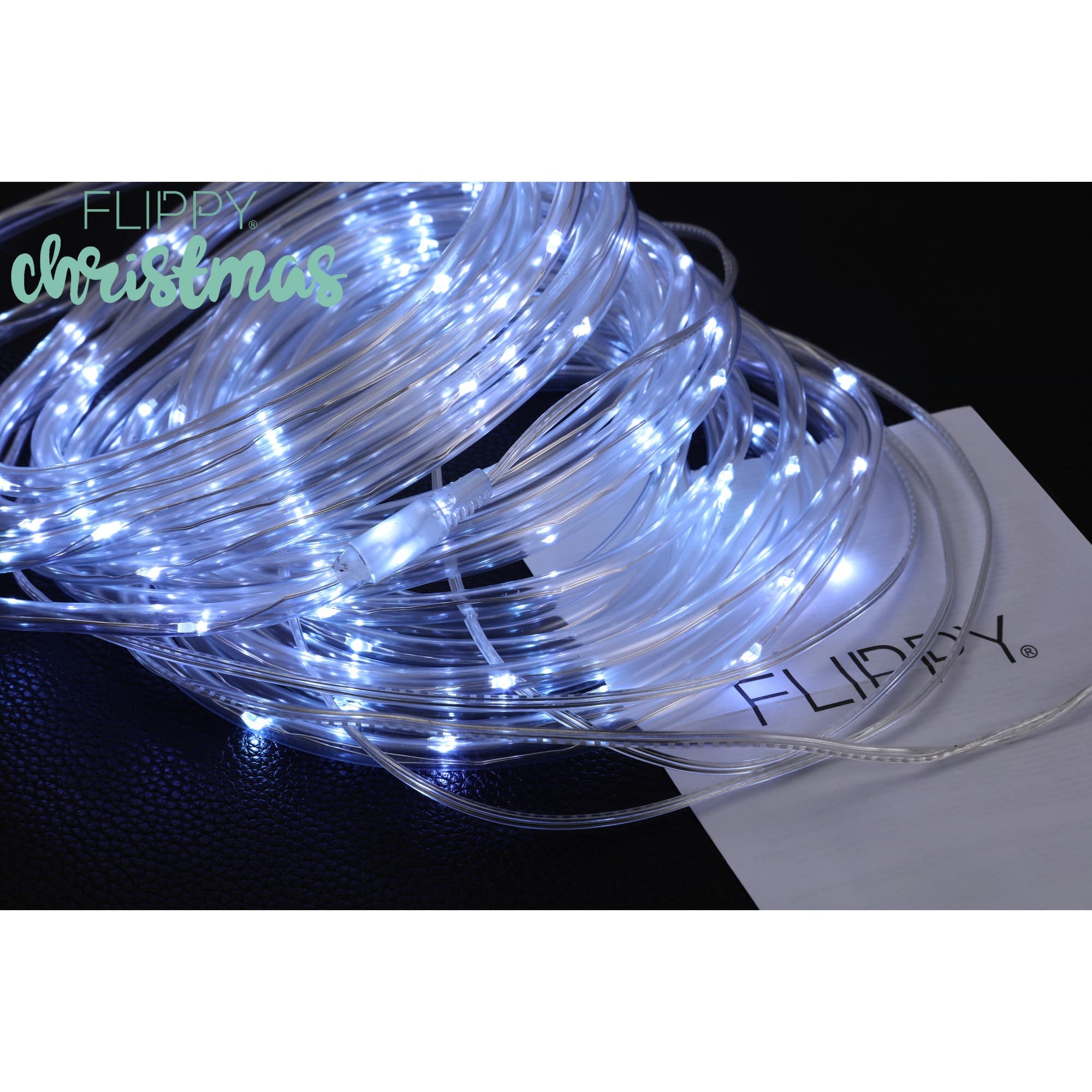 Instalatie luminoasa de Craciun tip furtun luminos, 300 LED-uri, 32 metri lungime, 8 programe, alb rece, Flippy — imagine 5