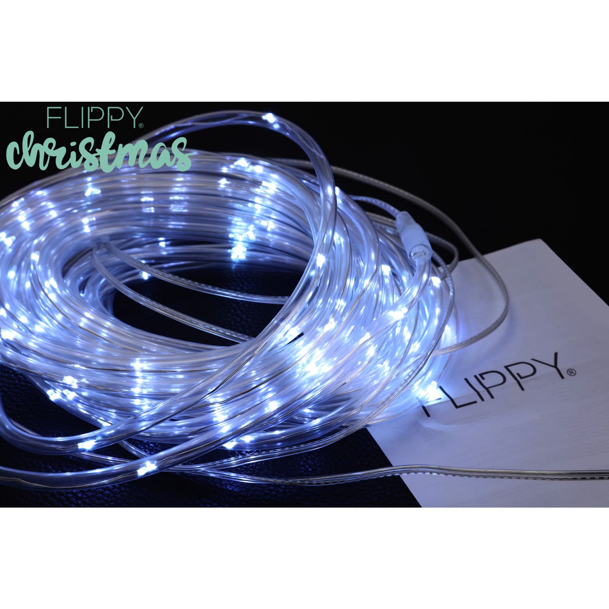Instalatie luminoasa de Craciun tip furtun luminos, 300 LED-uri, 32 metri lungime, 8 programe, alb rece, Flippy — imagine 6