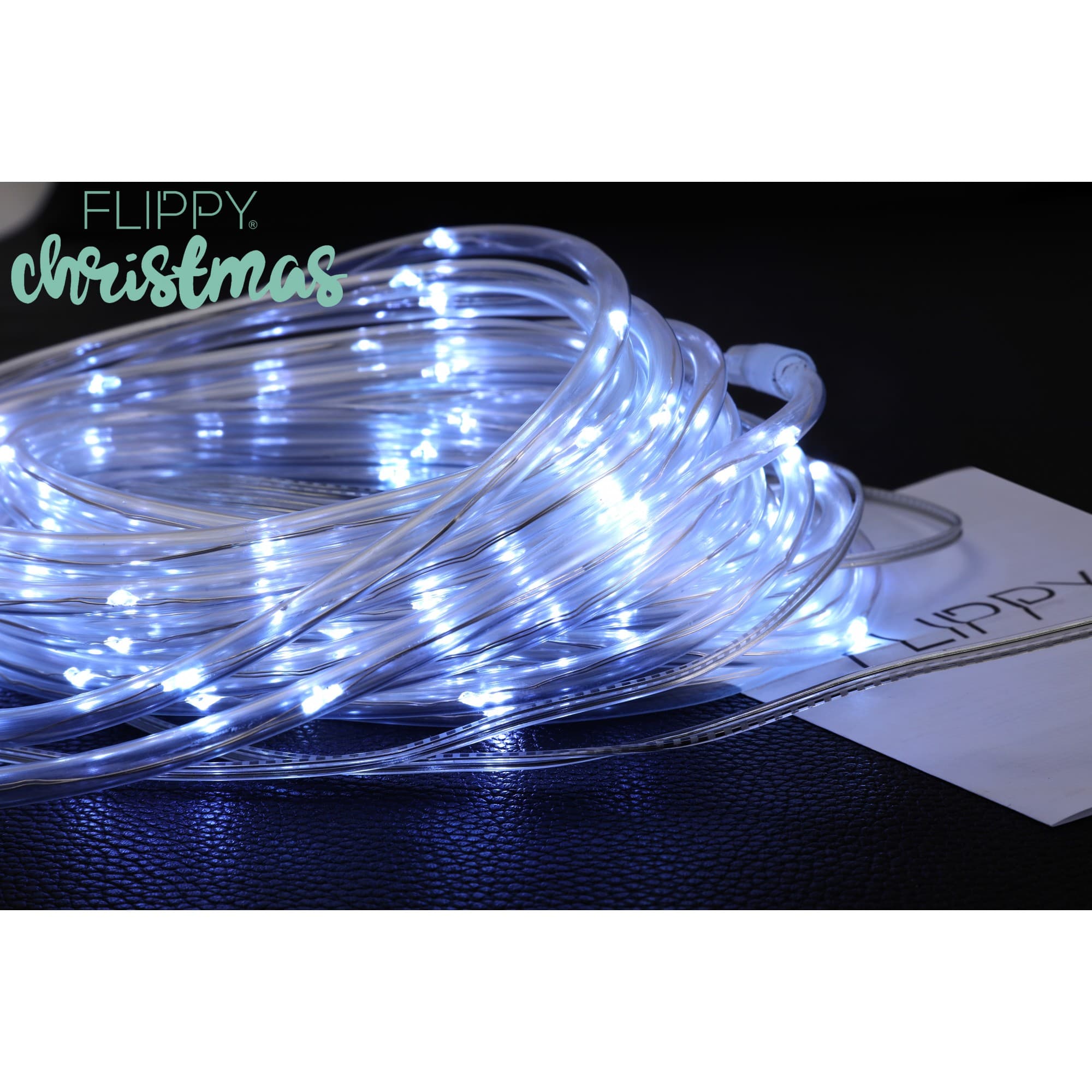 Instalatie luminoasa de Craciun tip furtun luminos, 300 LED-uri, 32 metri lungime, 8 programe, alb rece, Flippy — imagine 9