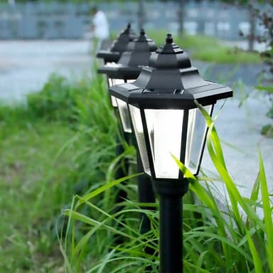 Lampa solara de gradina hexagonala Flippy Alb Cald