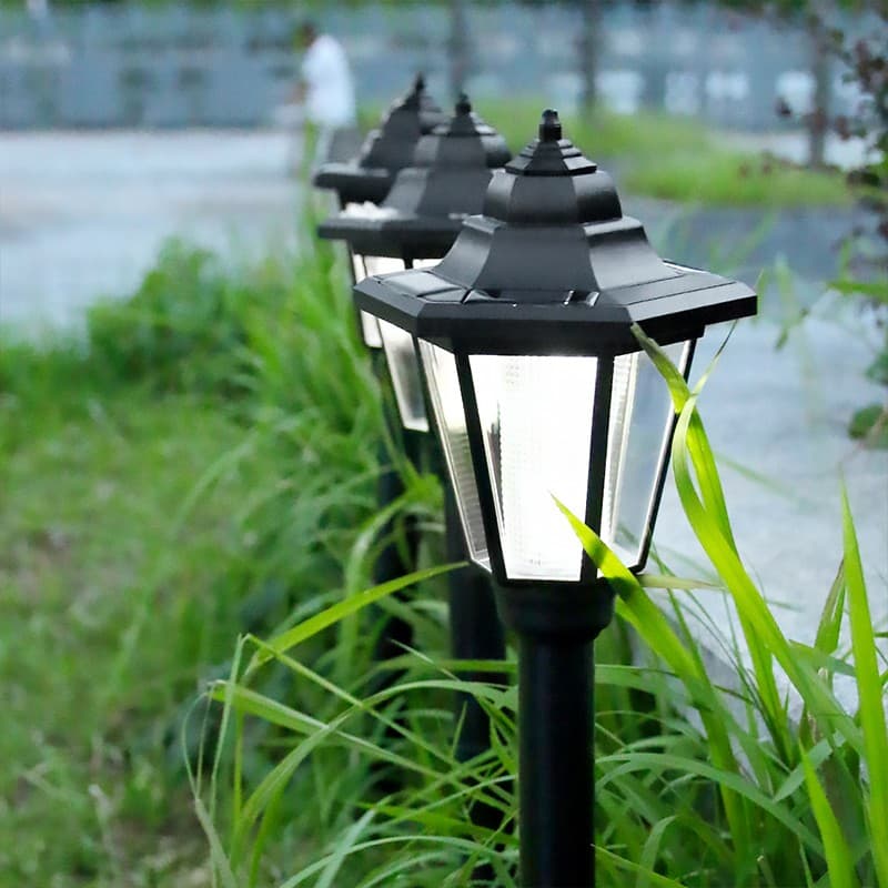 Lampa solara de gradina hexagonala Flippy Alb Cald — imagine 1