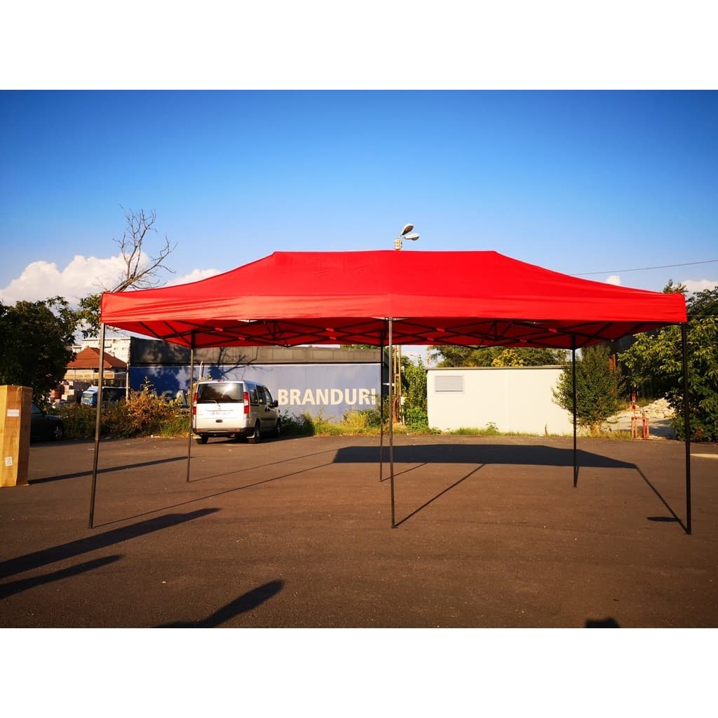 Cort Pavilion Flippy 3x6m Rosu Pliabil Cadru Metal — imagine 2