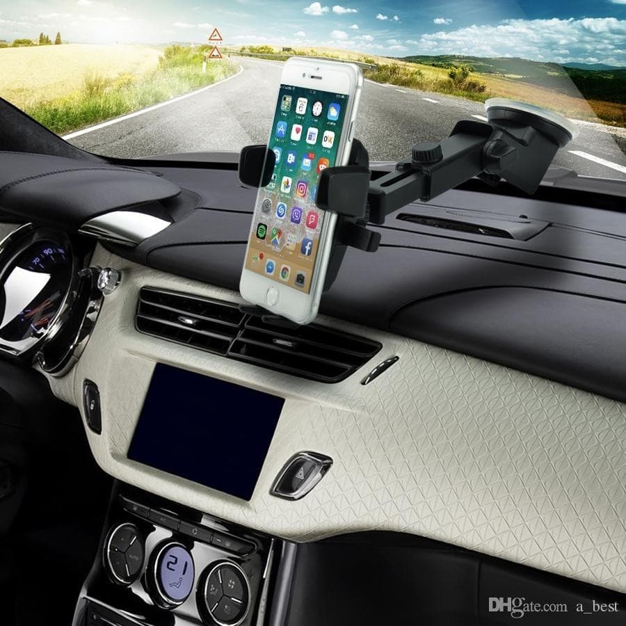 Suport auto pentru telefon Flippy Telescopic cu Ventuza Negru — imagine 2