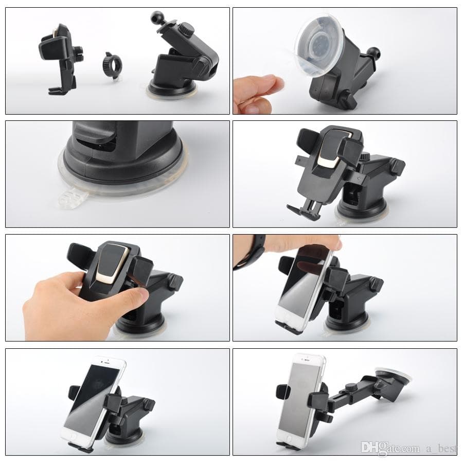 Suport auto pentru telefon Flippy Telescopic cu Ventuza Negru — imagine 4