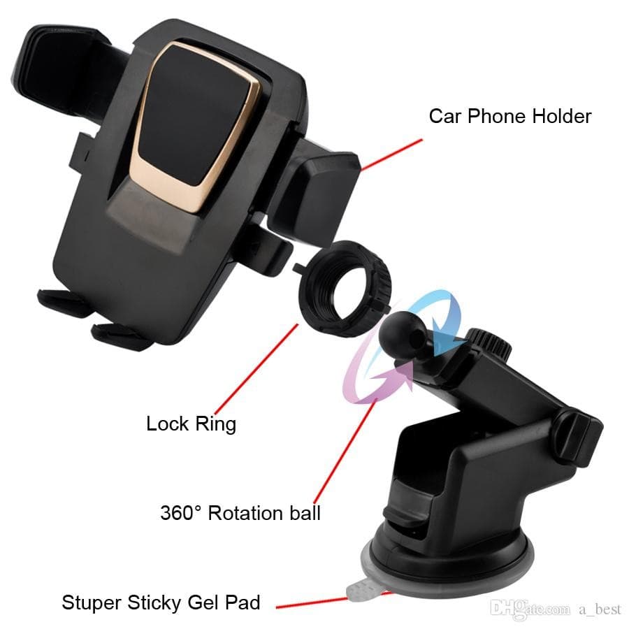 Suport auto pentru telefon Flippy Telescopic cu Ventuza Negru — imagine 9