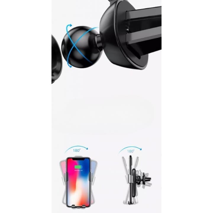 Suport auto cu incarcare wireless Fast Charge WUW W2 negru — imagine 6
