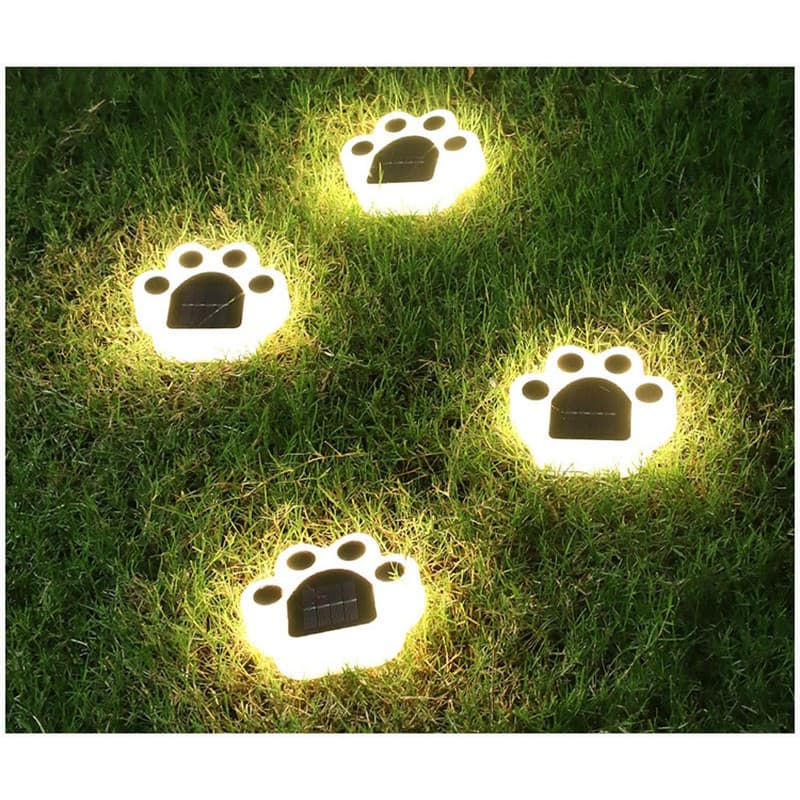 Set 4 Lampi Solare LED pentru Gradina, Flippy, Model Laba de Urs, Alb cald, Negru/Alb — imagine 2