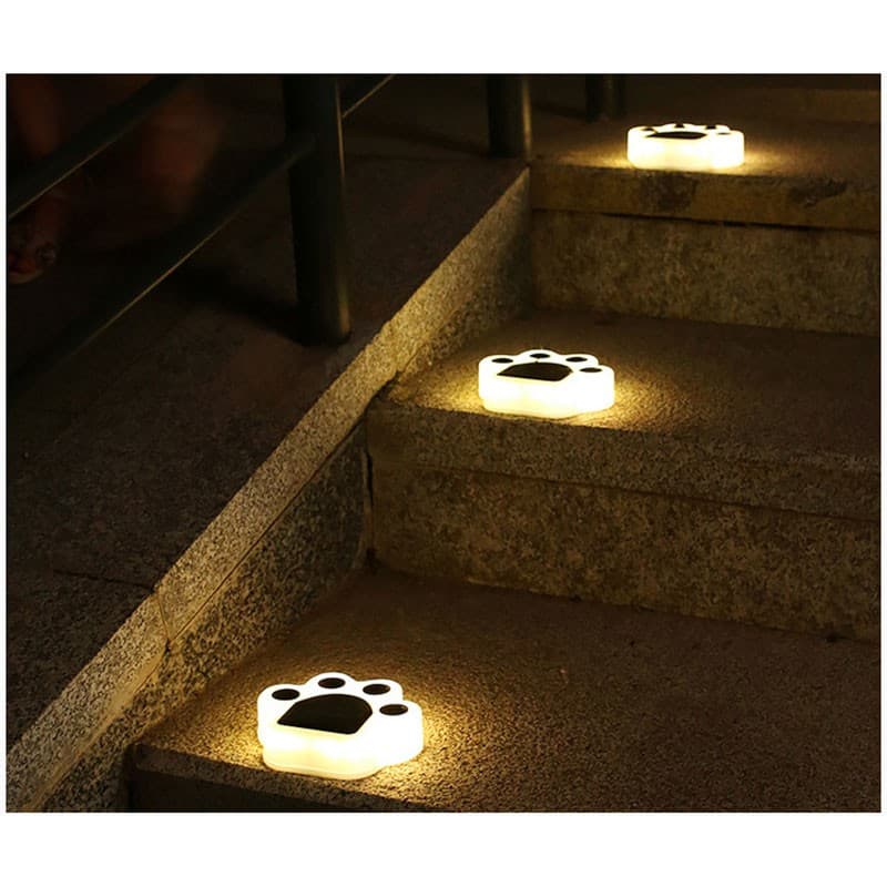 Set 4 Lampi Solare LED pentru Gradina, Flippy, Model Laba de Urs, Alb cald, Negru/Alb — imagine 8