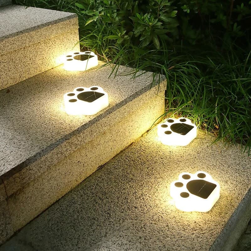 Set 4 Lampi Solare LED pentru Gradina, Flippy, Model Laba de Urs, Alb cald, Negru/Alb — imagine 9