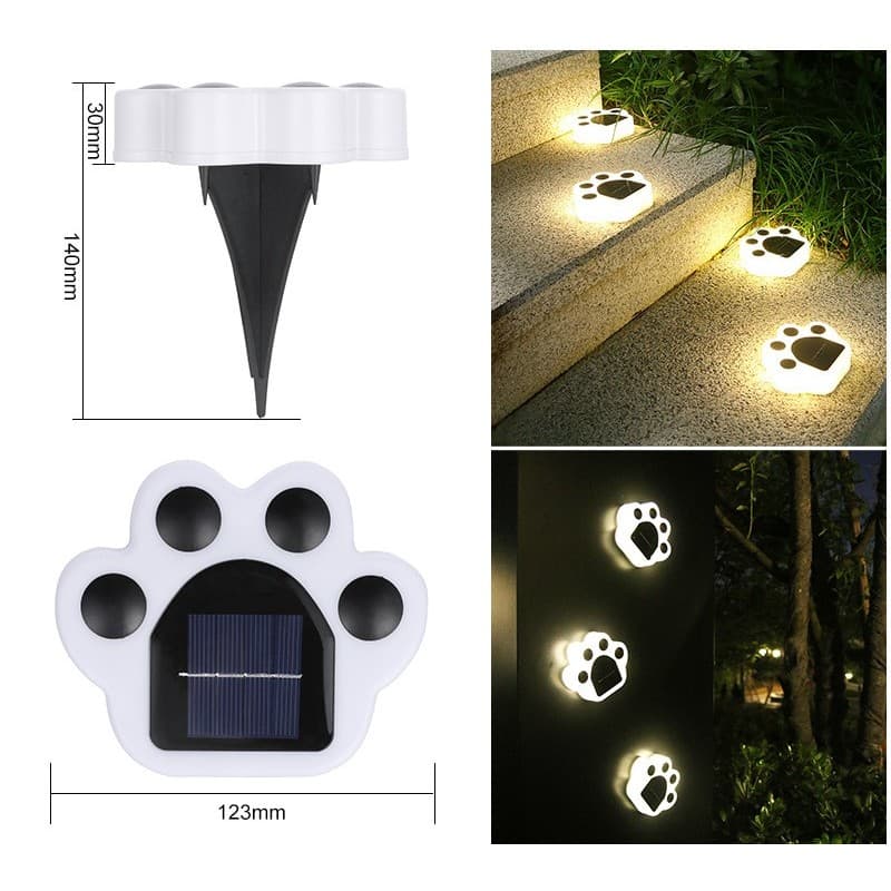 Set 4 Lampi Solare LED pentru Gradina, Flippy, Model Laba de Urs, Alb cald, Negru/Alb — imagine 10
